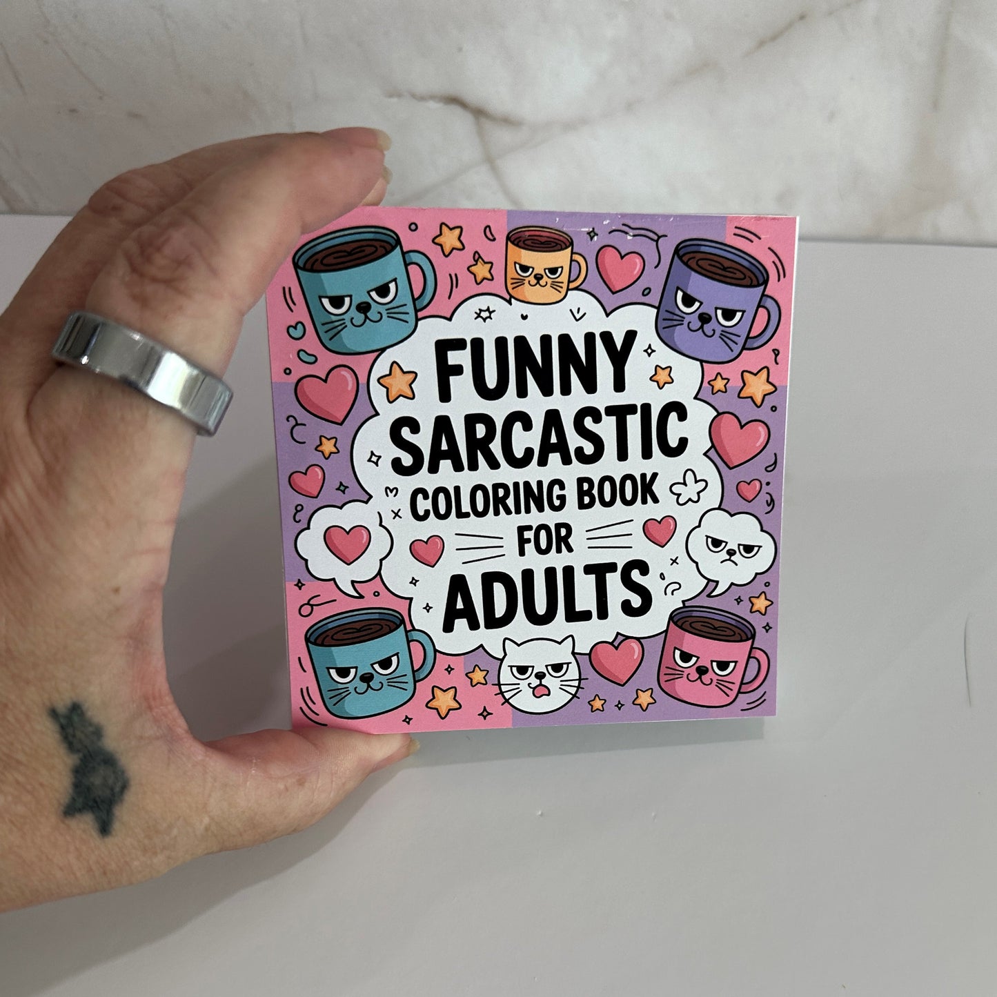 Funny Sarcastic Adult Coloring Book, Mini Coloring Book, Snarky Gift, Cute Kawaii Coloring Book