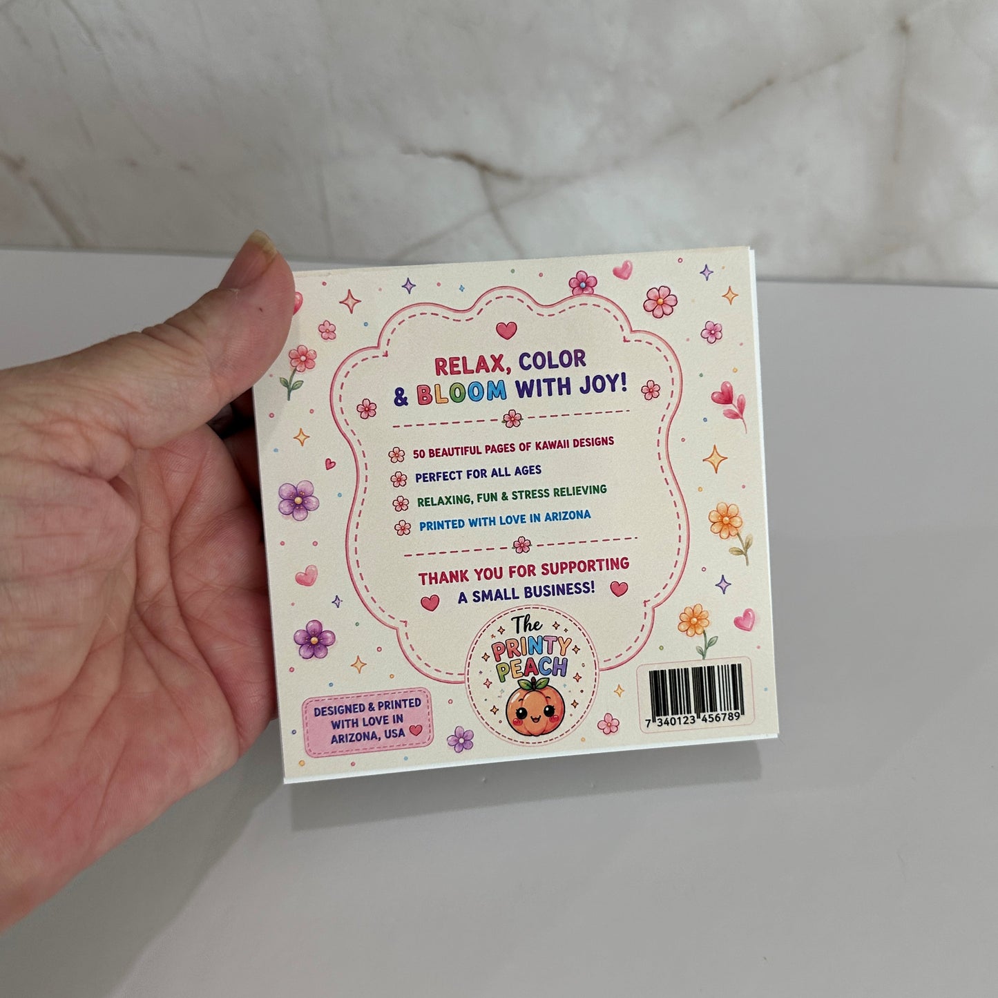 Mini coloring book featuring a cozy cow and bunny under a crescent moon with bold, easy coloring pages for kids, teens, and adults.