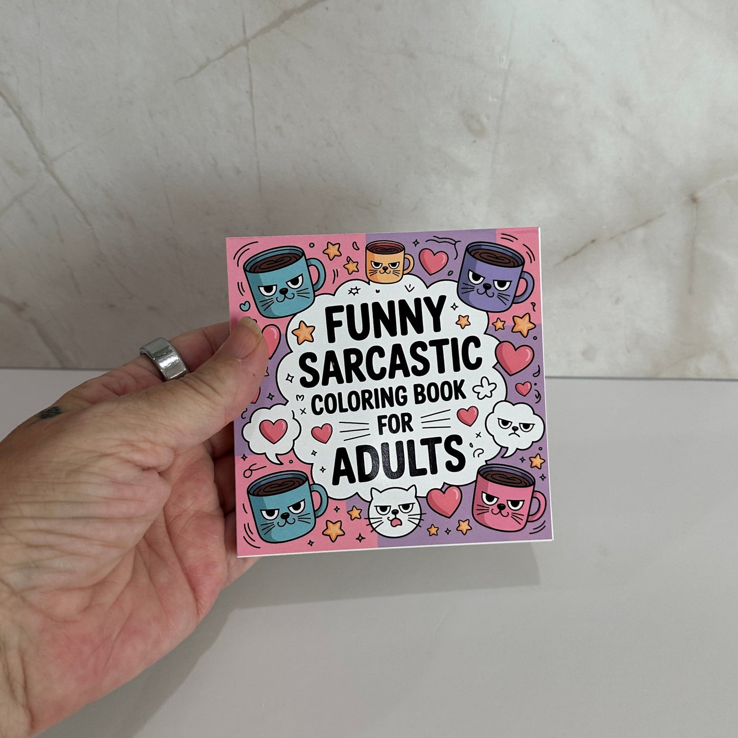 Funny Sarcastic Adult Coloring Book, Mini Coloring Book, Snarky Gift, Cute Kawaii Coloring Book