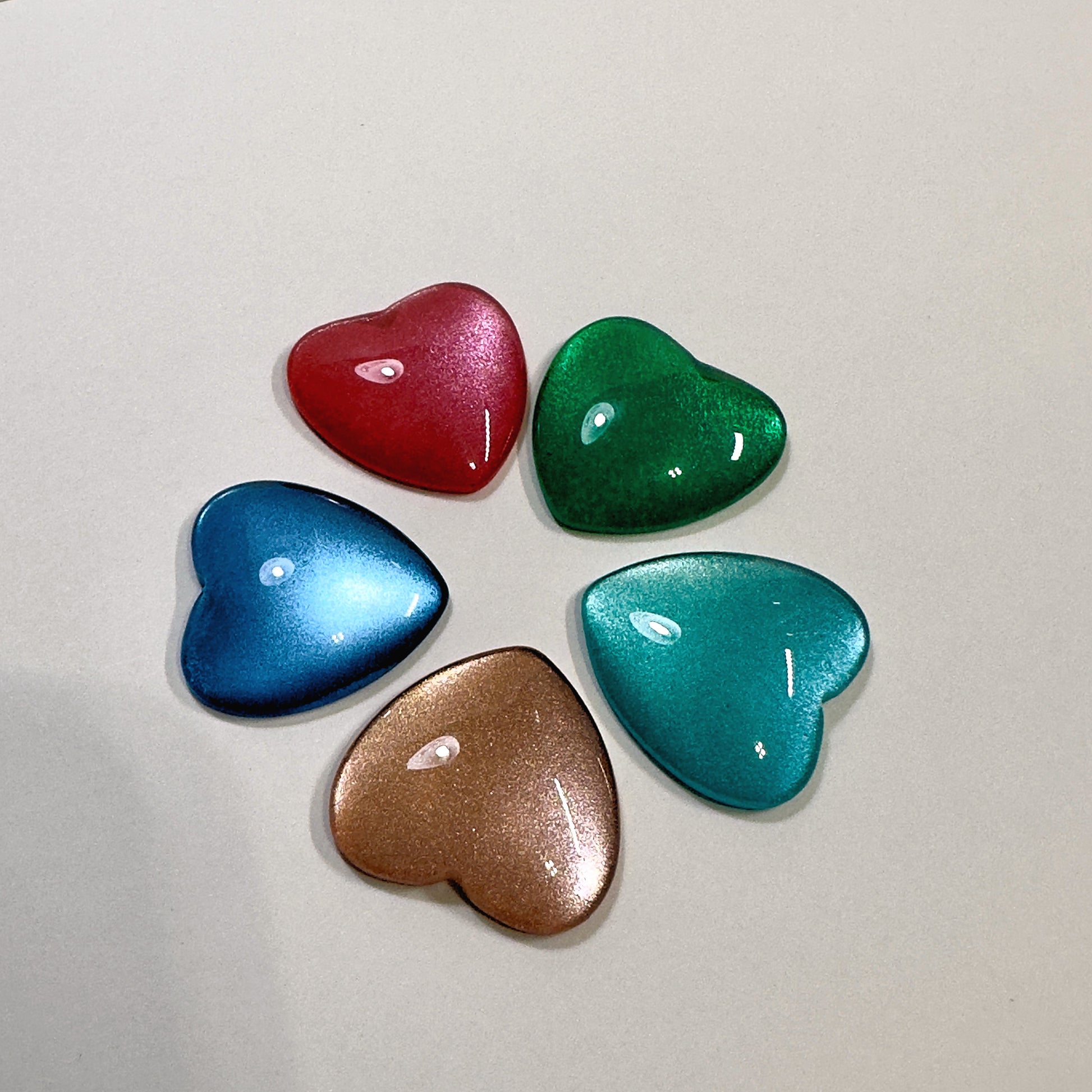 metallic pocket hugs heart shaped and hand painted